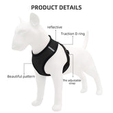 Kuber Industries Reflective Dog Harness With Adjustable Leash|Breathable Polyester Mesh Fabric With Top carry Handle|Medium Size|HAT-818|Comfortable No-Pull Grip|QuickRelease Buckles|Black (Pack Of 6)